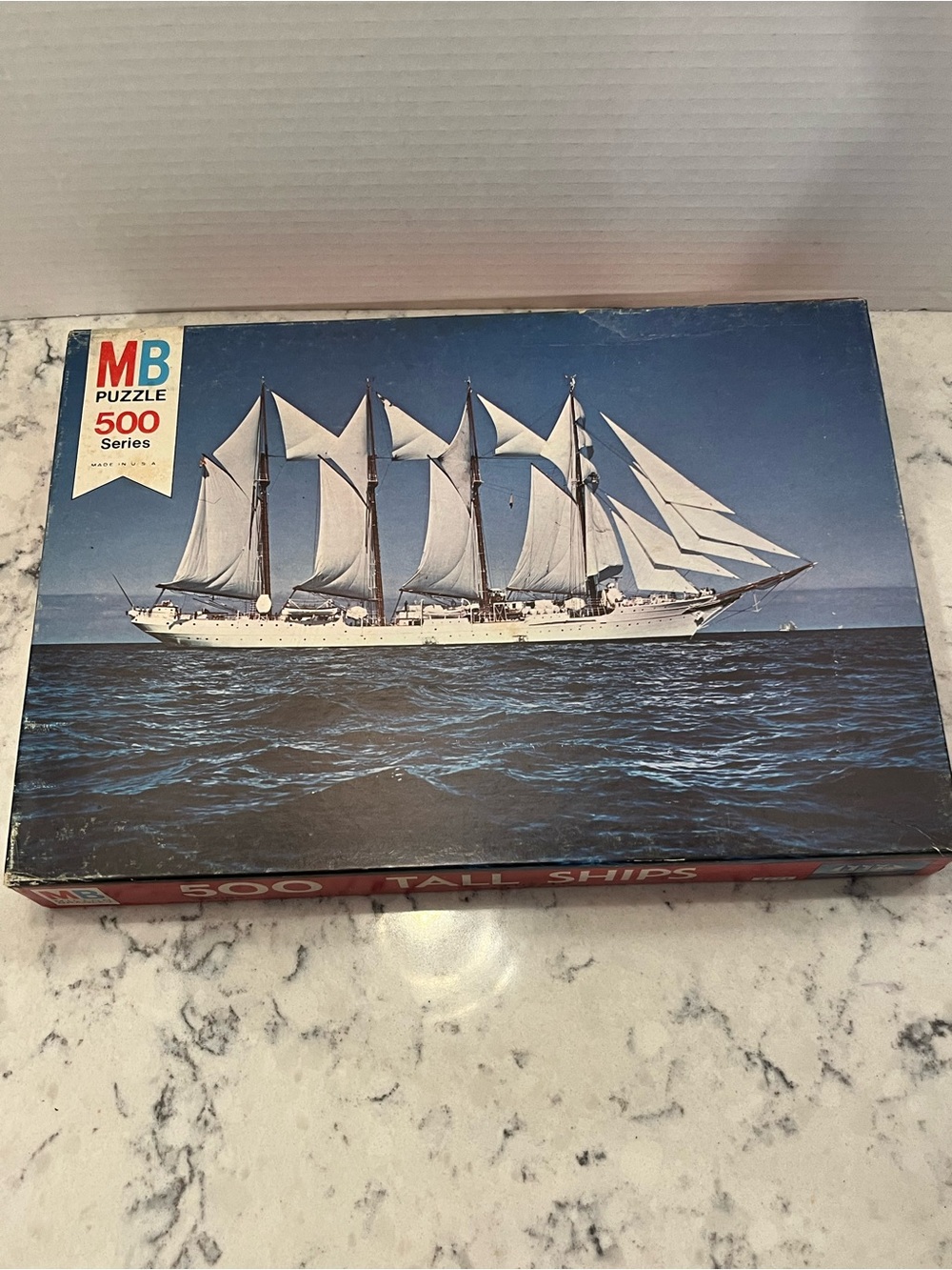 MB Puzzle ‘Tall Ships’ 500 series #4771 vintage 1977 - made in USA, New, Sealed